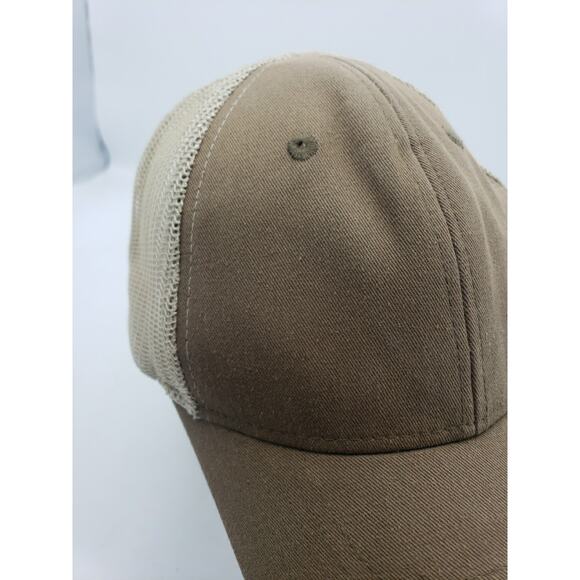 Hornady Logo 6-panel Snapback Truckers Hat Adjustable Reloading Cap Brown Beige - Picture 6 of 13
